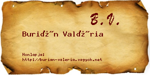Burián Valéria névjegykártya